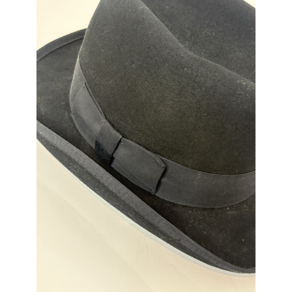 Vintage Golden Gate Hat Company LA Mens Black Wool Godfather Fedora Hat Sz 7 5/8 - Picture 5 of 10